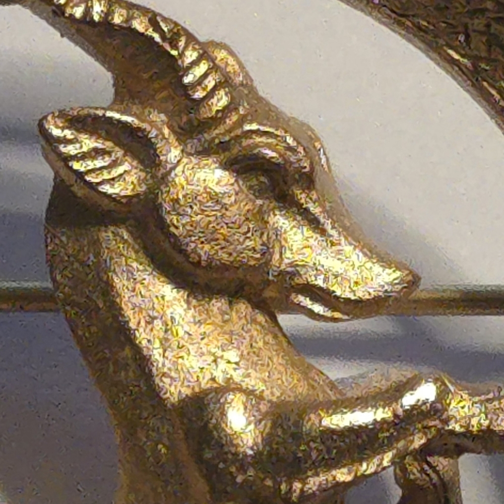 Vintage Trifari Capricorn Brooch Astrology Zodiac Pin 1.5" Gold Tone (S1) - Picture 2 of 9